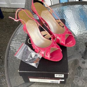 Cole Haan hot pink paint leather slingbacks size 9